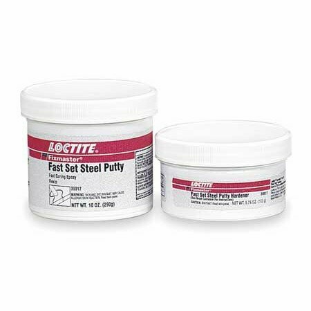 LOCTITE Fixmaster Fast Set Steel Putty 'Steel Reinforced Two-Part Epoxy', 1-lb. Kit, Resin and Hardener LOC39917